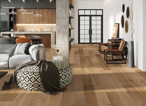 Fabrica - Calais Engineered Hardwood - Hearthstone Oak Installed