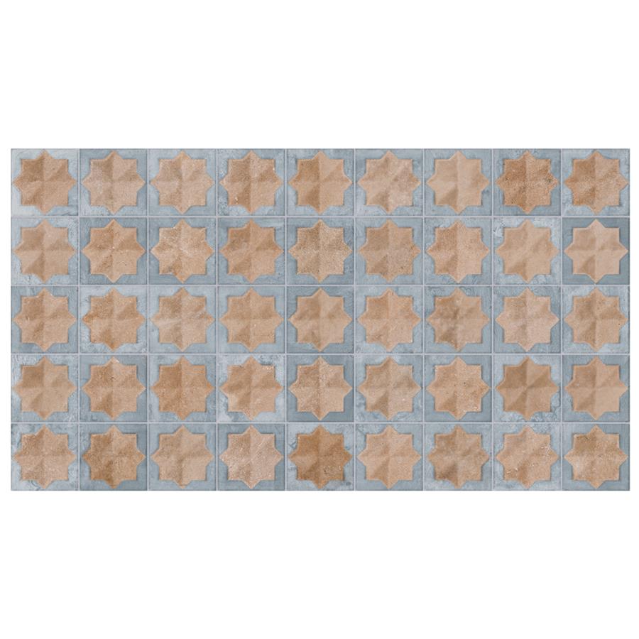 SomerTile - Tetuan Astre 12 in. x 22 in. Textured Porcelain Wall Tile - Cotto Blue