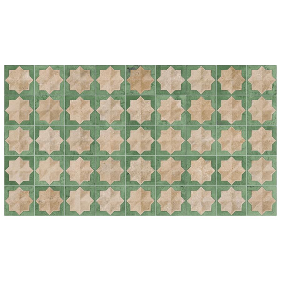 SomerTile - Tetuan Astre 12 in. x 22 in. Textured Porcelain Wall Tile - Cotto Emerald