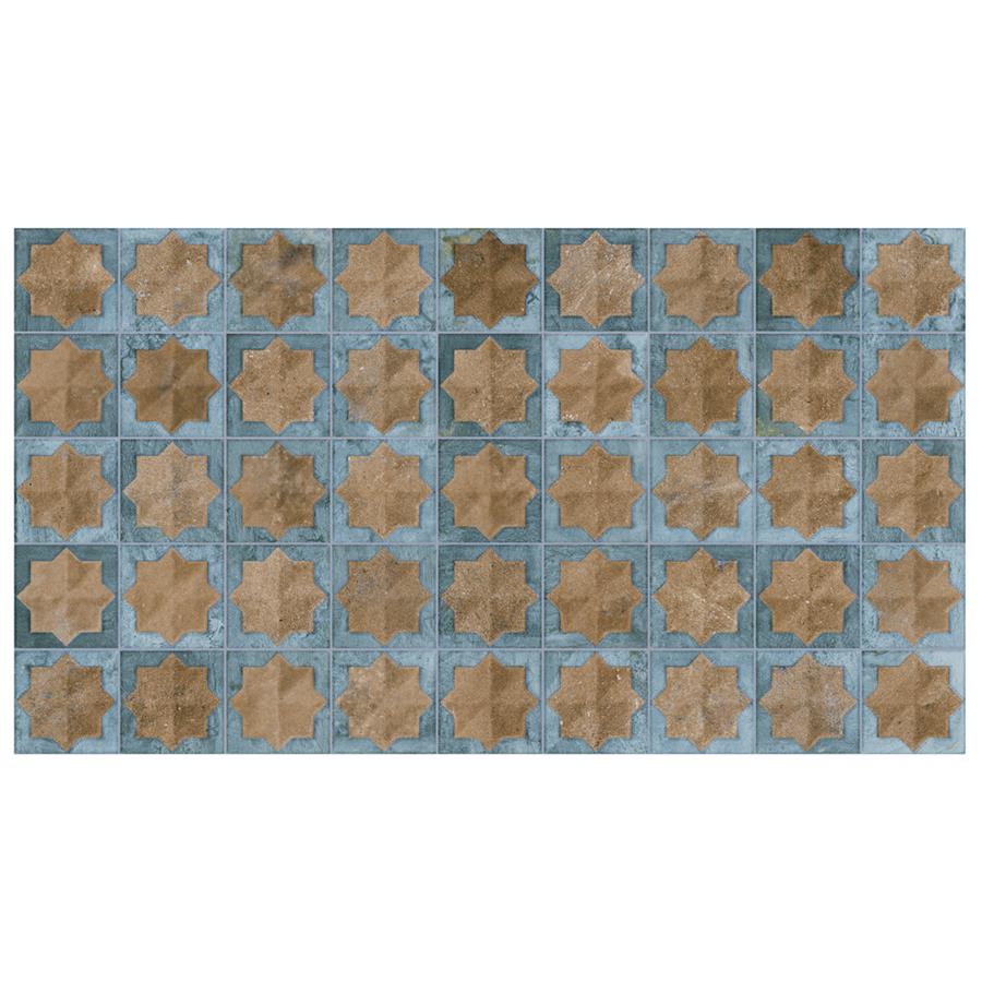 SomerTile - Tetuan Astre 12 in. x 22 in. Textured Porcelain Wall Tile - Terra Aqua