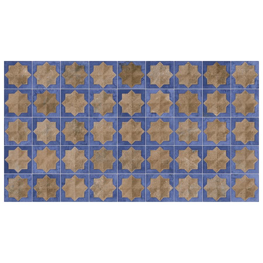 SomerTile - Tetuan Astre 12 in. x 22 in. Textured Porcelain Wall Tile - Terra Cobalt