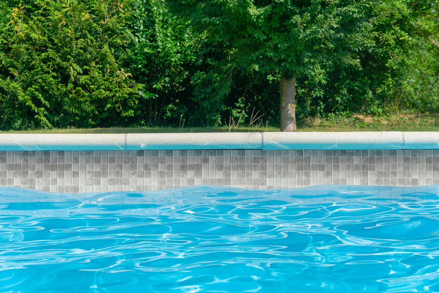 Emser Tile - Waterlace - Glass Mosaic - Stone Installed