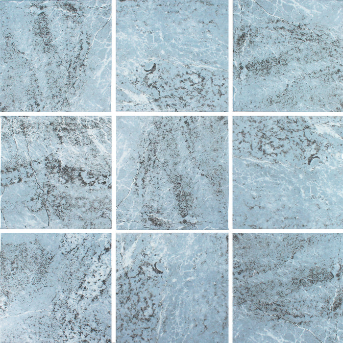 Tesoro - Waves II Series - 6 in. x 6 in. Porcelain Tile - Aqua
