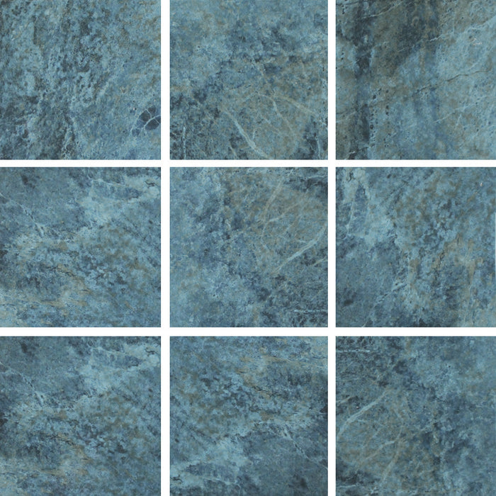 Tesoro - Waves II Series - 6 in. x 6 in. Porcelain Tile - Cobalt