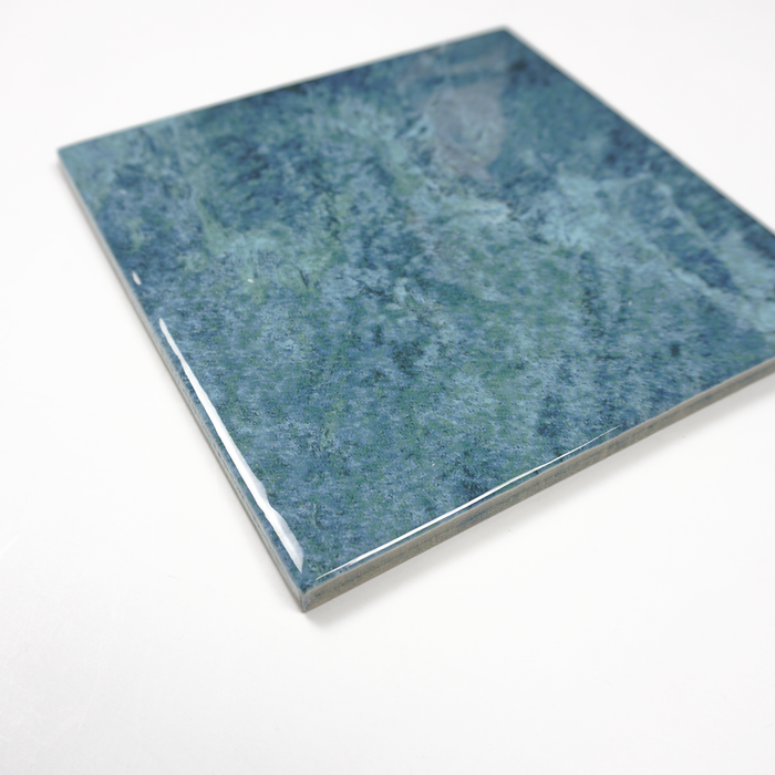 Tesoro - Waves II Series - 6 in. x 6 in. Porcelain Tile - Cobalt Close View