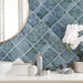 Tesoro - Waves II Series - 6 in. x 6 in. Porcelain Tile - Cobalt Bathroom Install