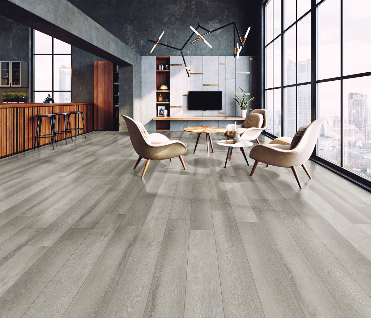 Floors 2000 - Woodstock Collection 7 in. x 48 in. Luxury Vinyl - Fossil floor installation