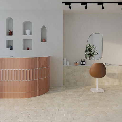 WOW - Aquarelle Collection - Aquarelle - 3" x 12" - Ceramic Tile - Glossy - Toffee Installed