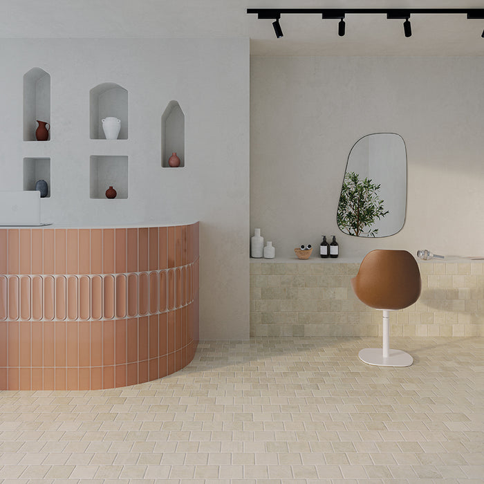 WOW - Aquarelle Collection - Aquarelle - 3" x 12" - Ceramic Tile - Glossy - Toffee Installed