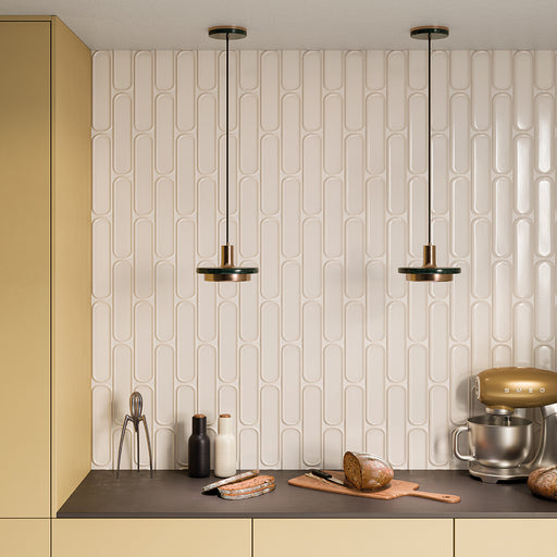 WOW - Aquarelle Collection - Aquarelle O - 3" x 12" - Ceramic Tile - Glossy - Vapor Wall Install