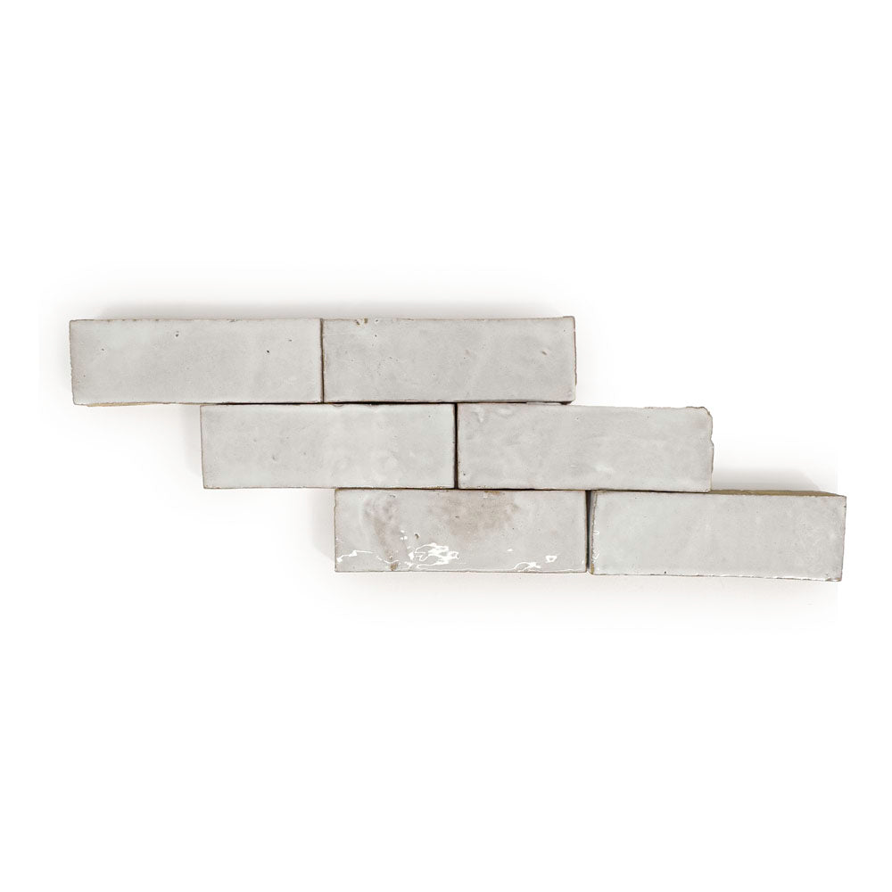  - Zellige Classique 2 in. x 6 in. Glazed Terracotta Wall Tile - Atlas WhiteLungarno