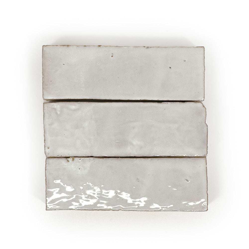 Lungarno - Zellige Classique 2 in. x 6 in. Glazed Terracotta Wall Tile - Atlas White
