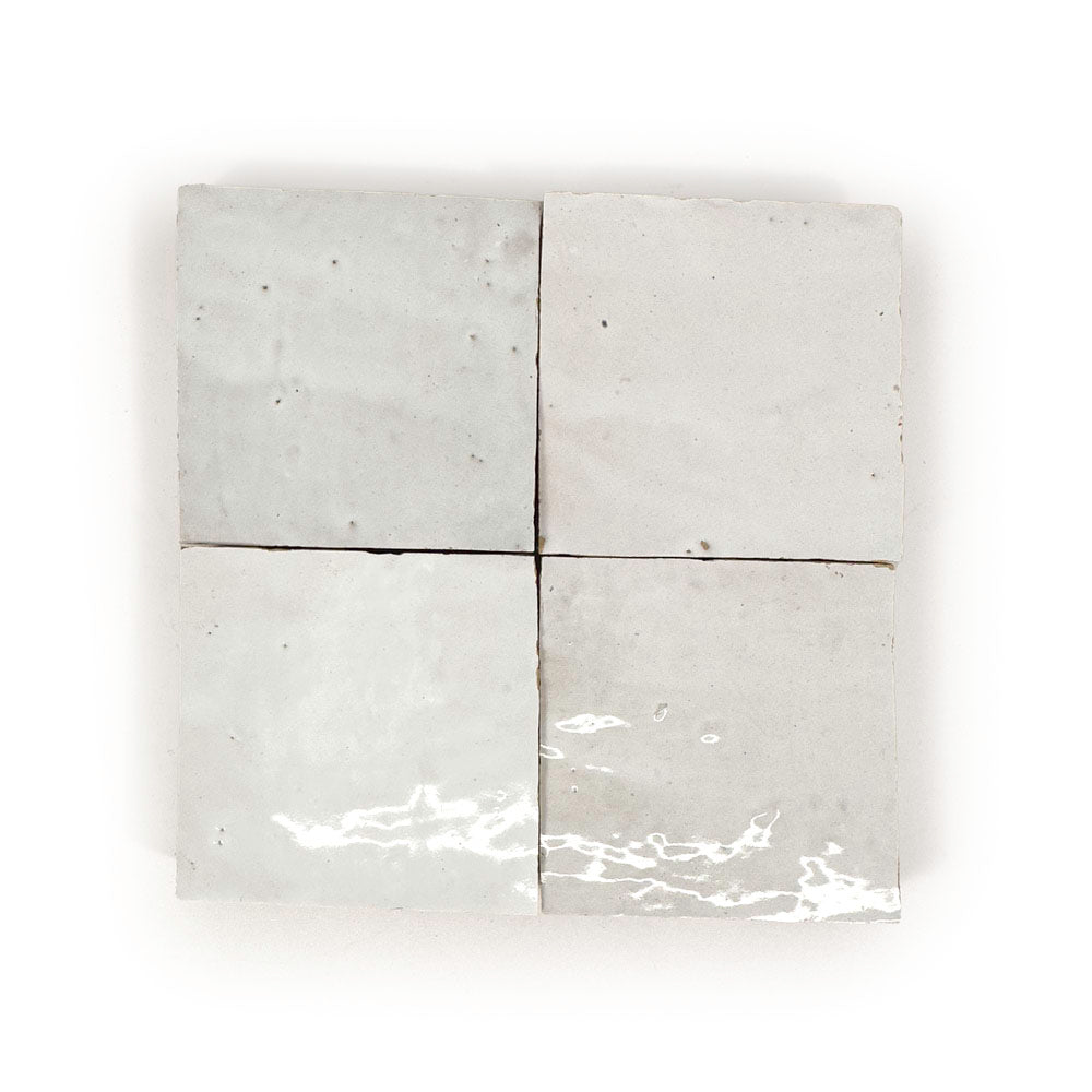 lungarno - Zellige Classique 4 in. x 4 in. Glazed Terracotta Wall Tile - Atlas White