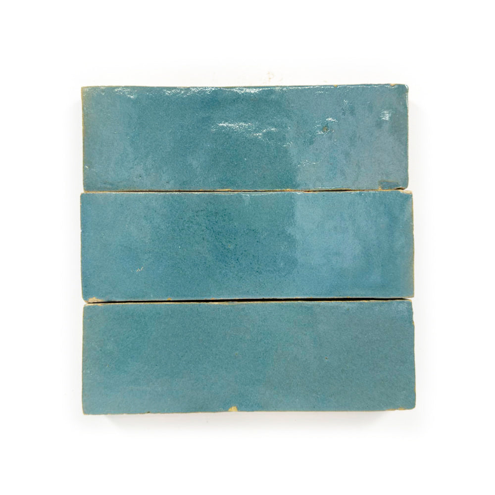 Zellige Classique 2 in. x 6 in. Glazed Terracotta Wall Tile - Blue City