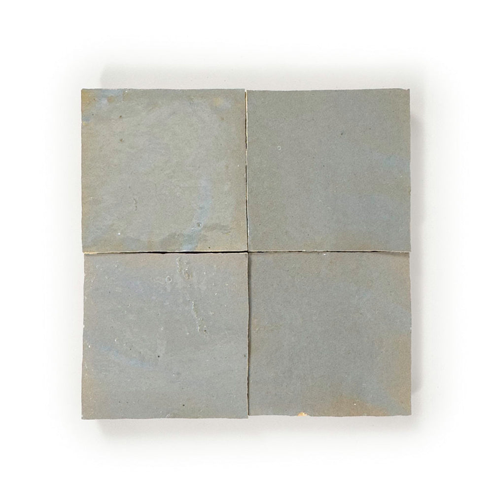 lungarno - Zellige Classique 4 in. x 4 in. Glazed Terracotta Wall Tile - Gris Perle