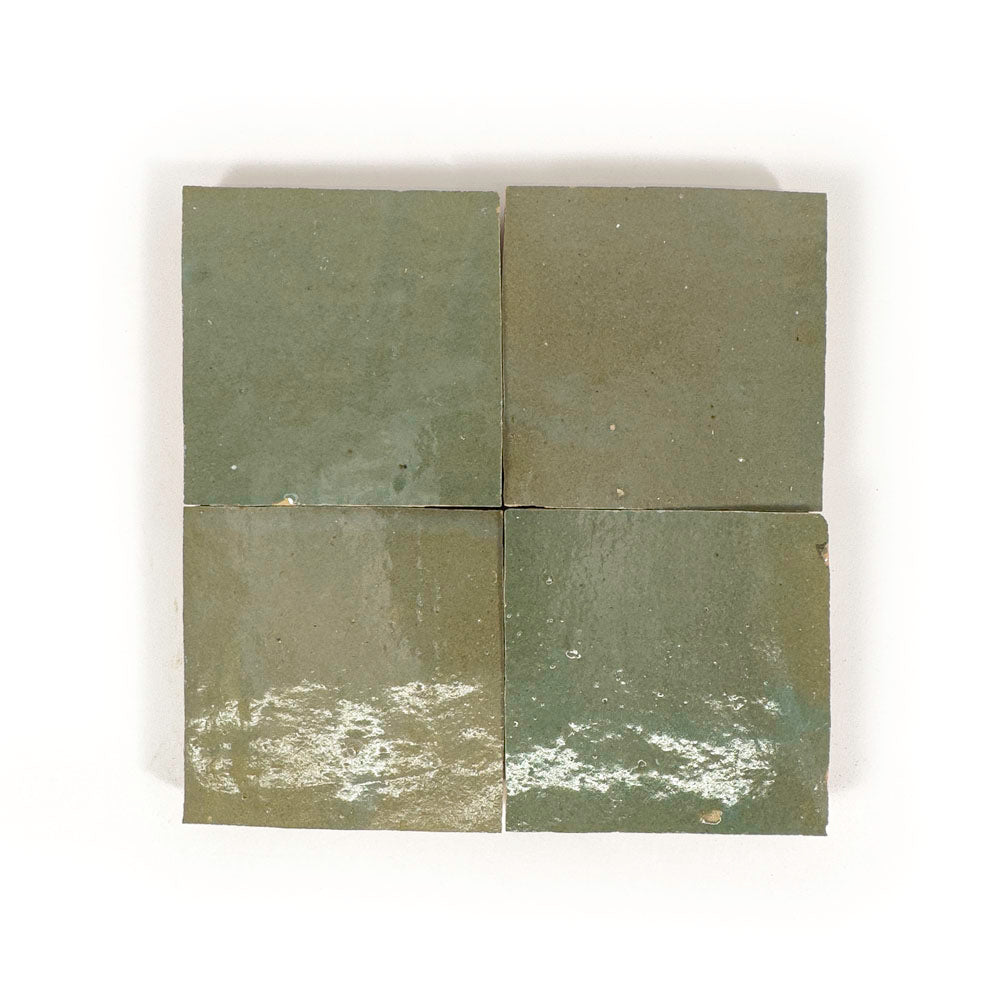 lungarno - Zellige Classique 4 in. x 4 in. Glazed Terracotta Wall Tile - Mint Tea