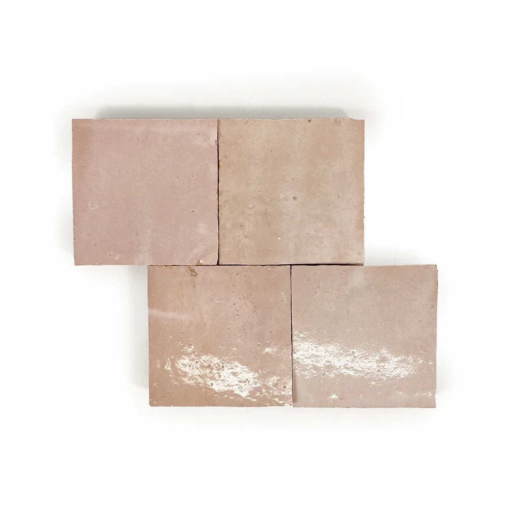lungarno - Zellige Classique 4 in. x 4 in. Glazed Terracotta Wall Tile - Sahara Rose