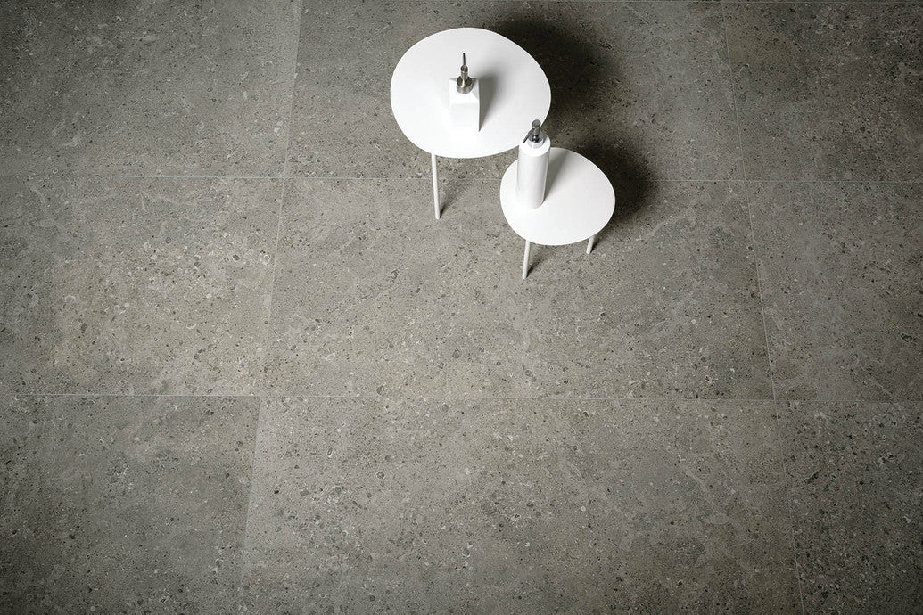 Daltile - Dignitary 12 in. x 24 in. Matte Porcelain Tile - Superior Taupe Installed