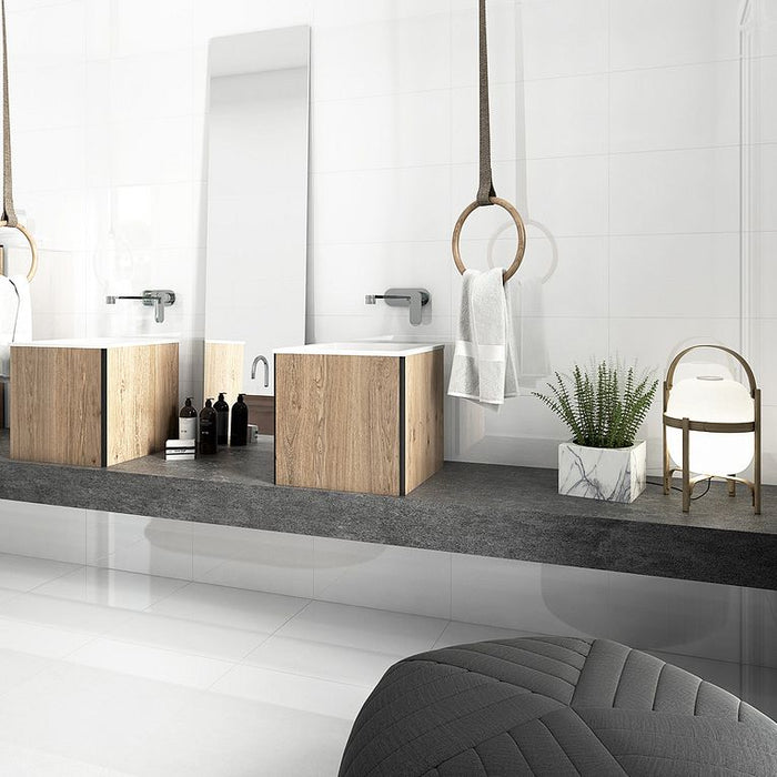 Arizona Tile - Brillo Series - 12" x 24" Rectified Glazed Ceramic Tile - Blanco