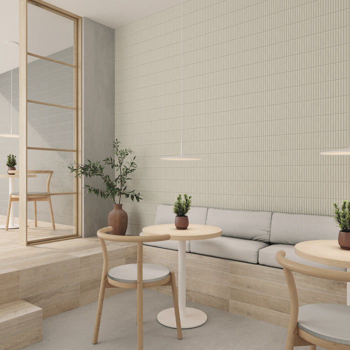 WOW - Sweet Bars 5 in. x 10 in. Matte Ceramic Mosaic - White wall installation