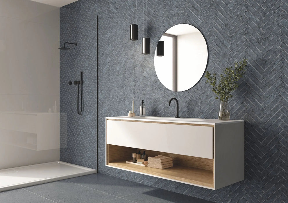 MTD - Arlington Collection - 2 in. x 9.85 in. Porcelain Wall Tile - Indigo Installed