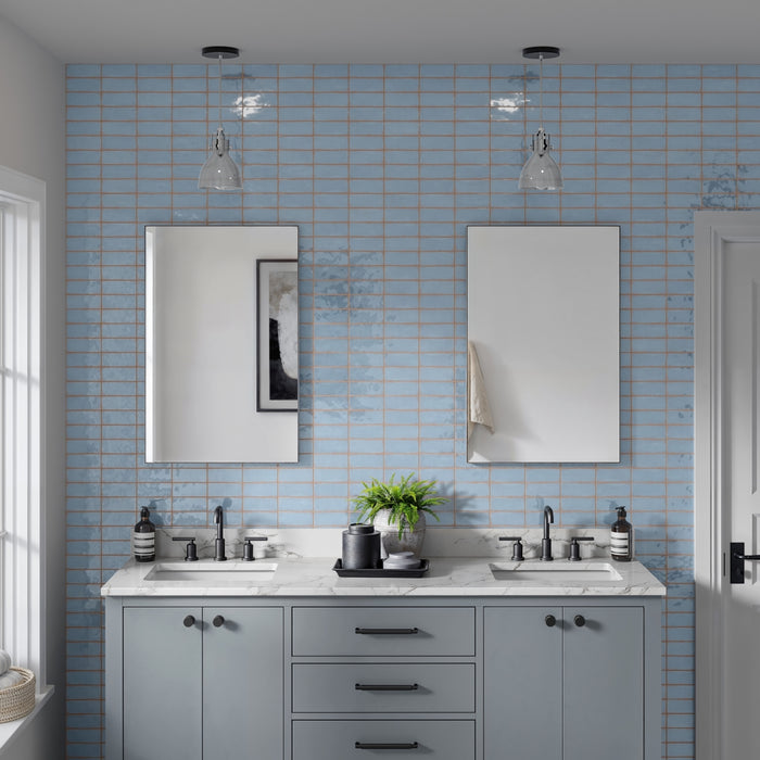Emser Tile - Antigo - 2 in. x 5 in. Ceramic Wall Tile - Ocean Installed