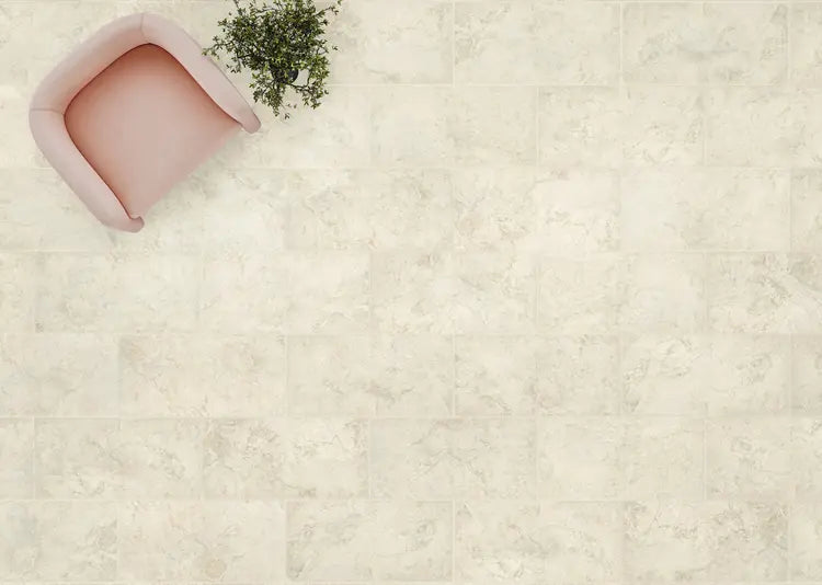 Mannington - Adura Apex - Rapolano 18 in. x 36 in. WPC Luxury Tile - Ivory Installed