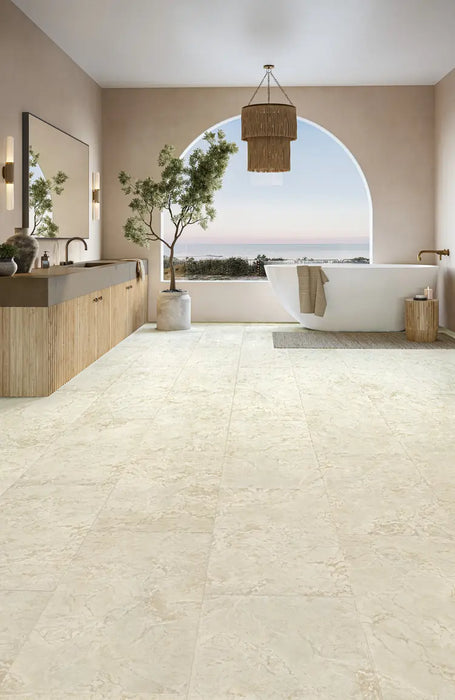Mannington - Adura Apex - Rapolano 18 in. x 36 in. WPC Luxury Tile - Ivory Room Scene