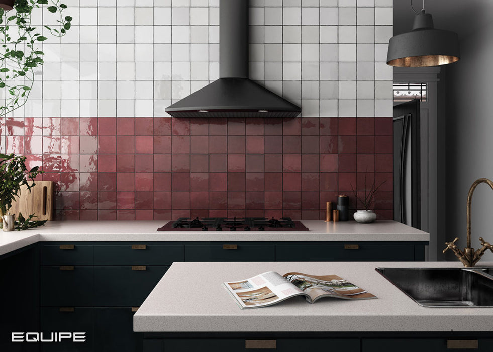 Equipe - Artisan Collection - 5" x 5" Wall Tile - White Wall Install