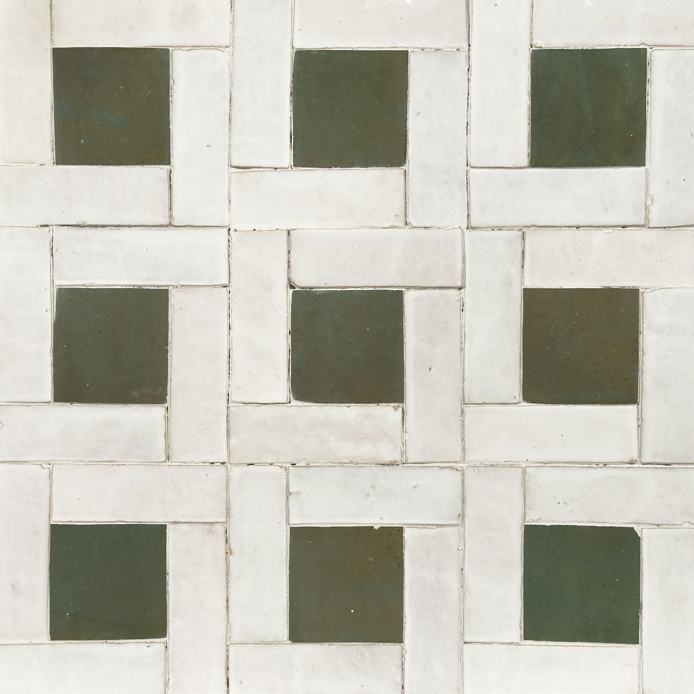 lungarno - Zellige Classique 2 in. x 6 in. Glazed Terracotta Wall Tile - Atlas White Installed