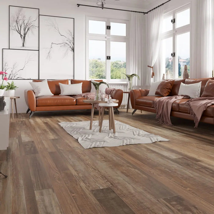CALI Floors - Windansea Collection - 7.25 in. x 48 in. SPC Flooring - Redefined Pine Room Scene