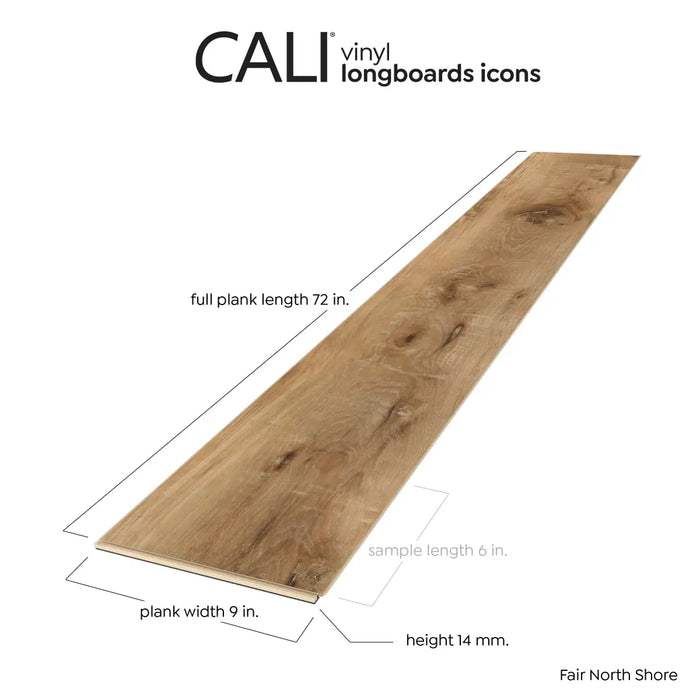 CALI Floors - Longboard Icons Collection - 9 in. x 72 in. WPC Flooring - Fair Northshore Size