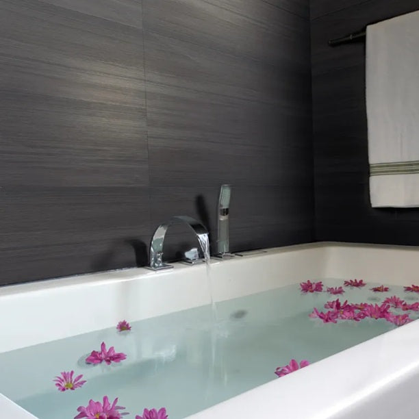 Arizona Tile - Shen Series - 12" x 24" Wood Look Porcelain Tile - Balance Grey wall installation