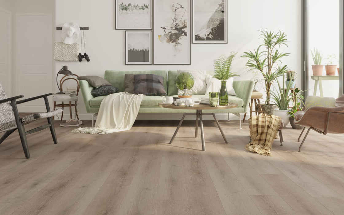 Lions Floor - Bambino 7" x 48" SPC - Coffee Feather Room Scene