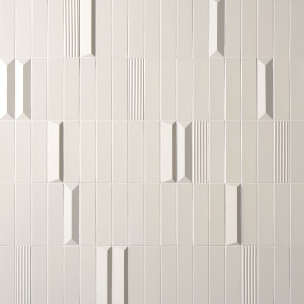 Lungarno - Beat 2 in. x 8 in. Flat Ceramic Wall Tile - Glossy Milk