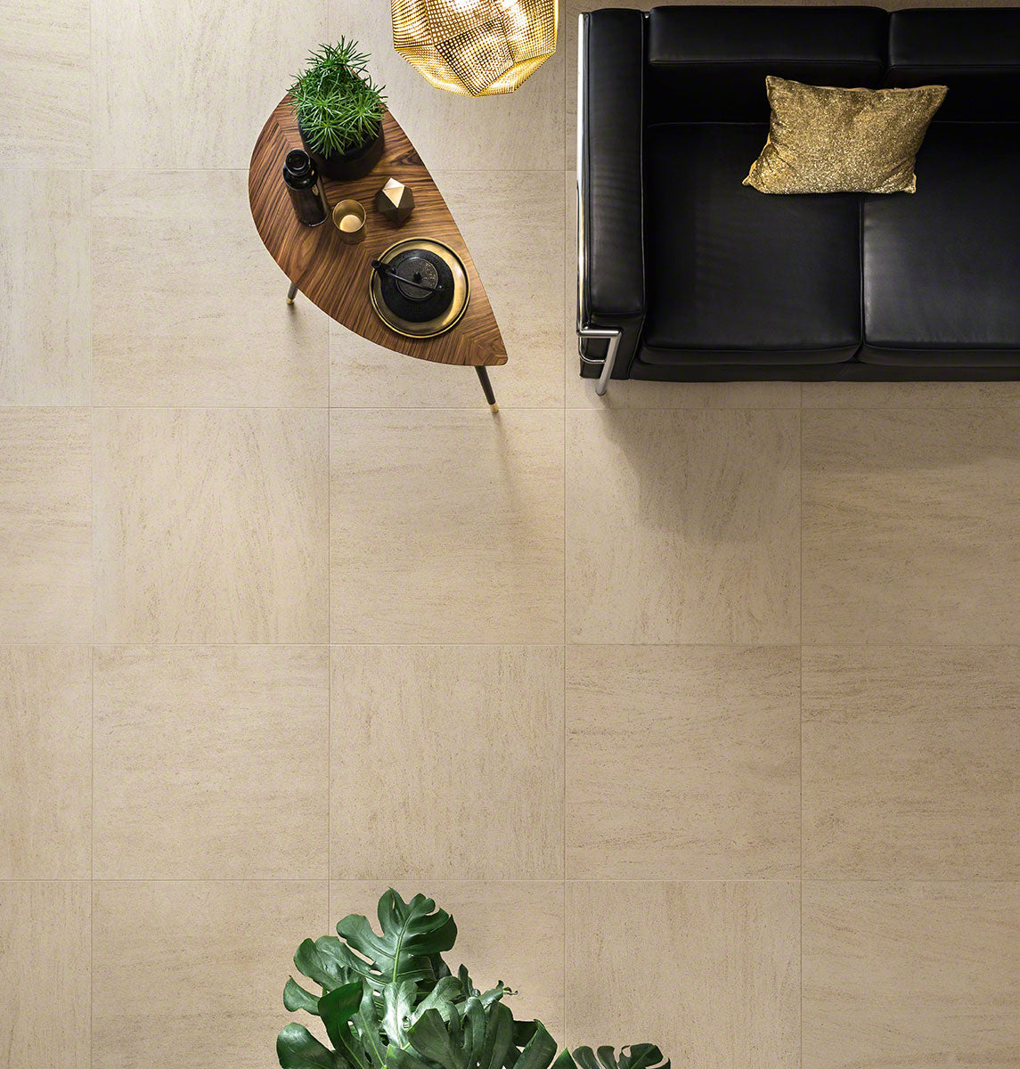 MSI - Livingstyle Travertino - 24 in. x 24 in. - Porcelain Tile - Beige - Matte