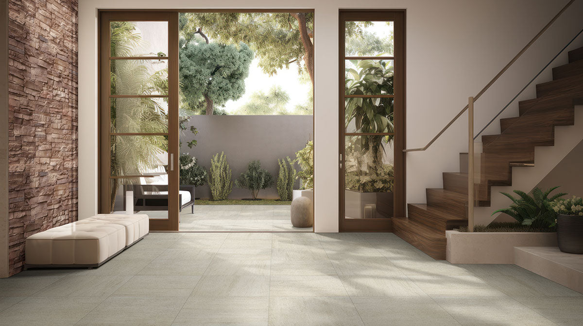 MSI - Livingstyle Travertino - 24 in. x 24 in. - Porcelain Tile - Beige - Matte Room Scene