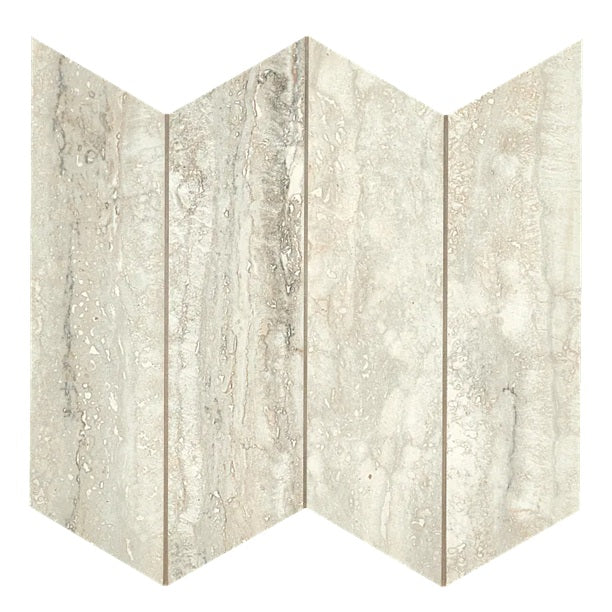 Arizona Tile - Invictus Vein Cut Chevron Polished Porcelain Mosaic - Beige