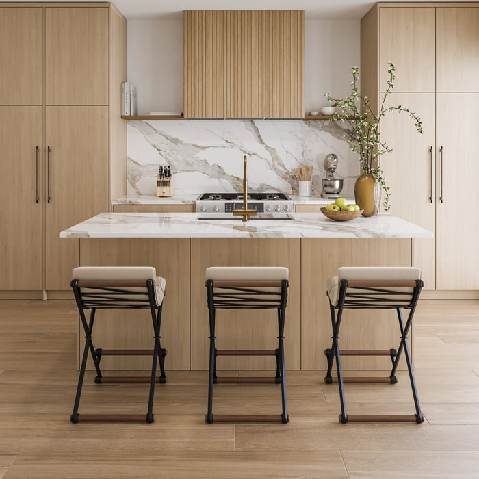 Bedrosians Tile & Stone - Strata 8" x 48" Porcelain Tile - Brandy floor installation