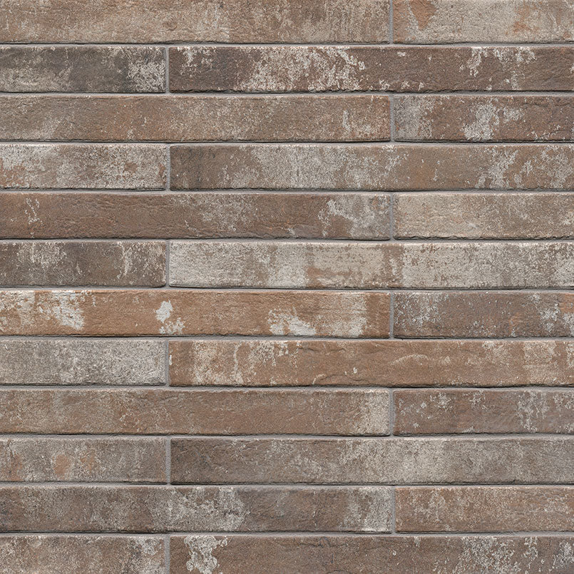 Brickstone MSI - Brickstone 2 in. x 18 in. Porcelain Tile - Rustique Red - Floorzz