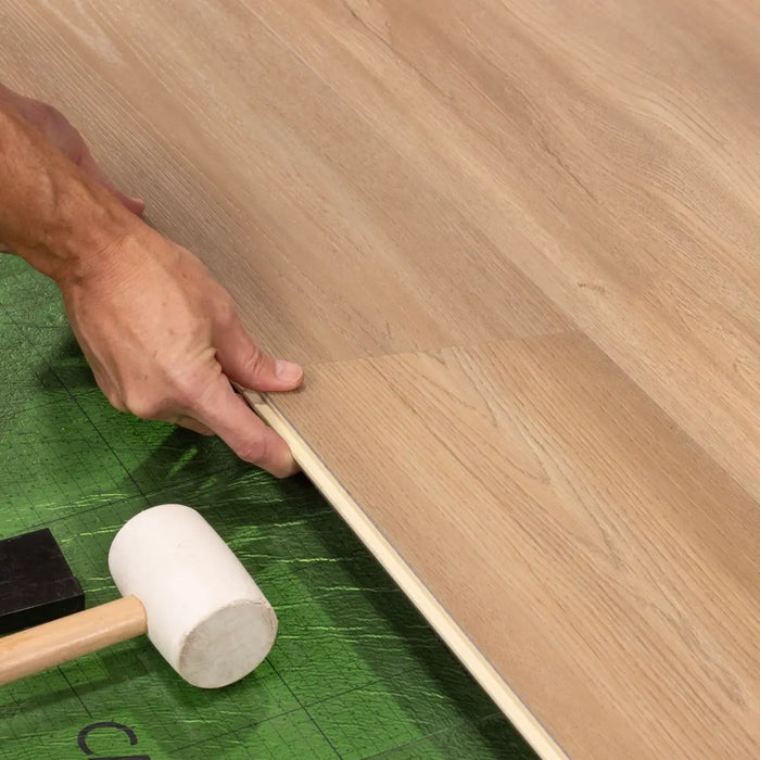 CALI Floors - Longboard Icons Collection - 9 in. x 72 in. WPC Flooring - Aerial Oak Install