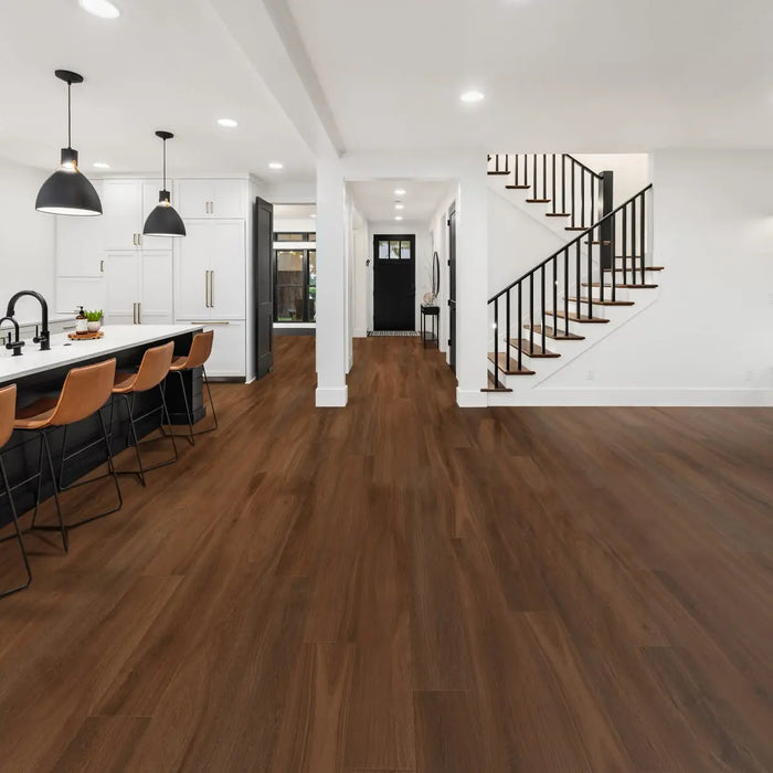 CALI Floors - Longboard Icons Collection - 9 in. x 72 in. WPC Flooring - Cayucos Cave Room Scene