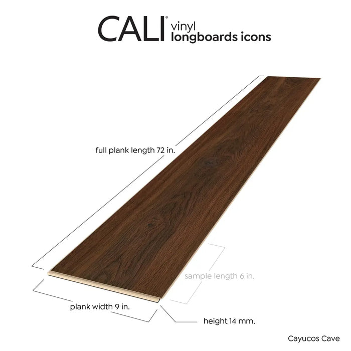 CALI Floors - Longboard Icons Collection - 9 in. x 72 in. WPC Flooring - Cayucos Cave Size Image