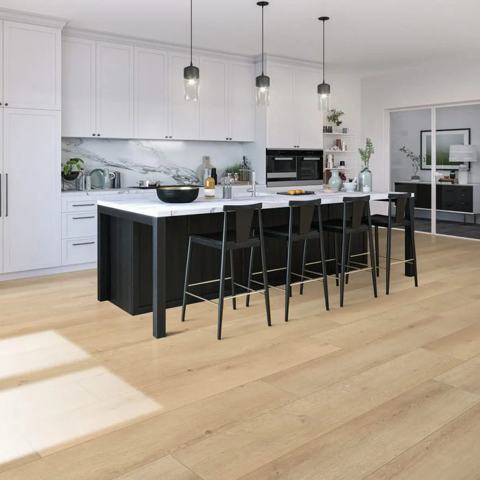 CALI Floors - Longboards® Collection - 9 in. x 70 in. SPC Flooring - Sandbar Oak Room Scene