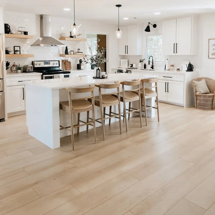 CALI Floors - Longboards® Collection - 9 in. x 70 in. SPC Flooring - Sandbar Oak Room Scene
