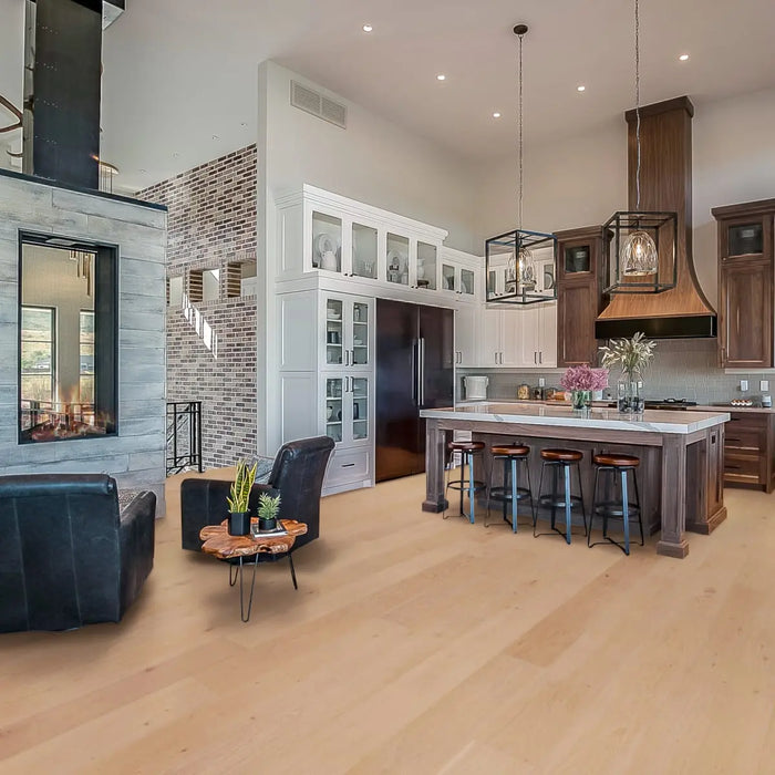 CALI Floors - Mavericks Collection - 9.5 in. x 86.5 in. Laminate Flooring - Capitola Caramel Kitchen Install
