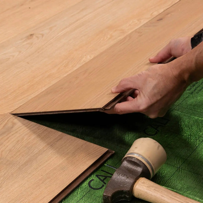 CALI Floors - Mavericks Collection - 9.5 in. x 86.5 in. Laminate Flooring - Harbor Honey Install View