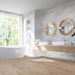 CALI Floors - Mavericks Collection - 9.5 in. x 86.5 in. Laminate Flooring - Pillar Point Bathroom Install