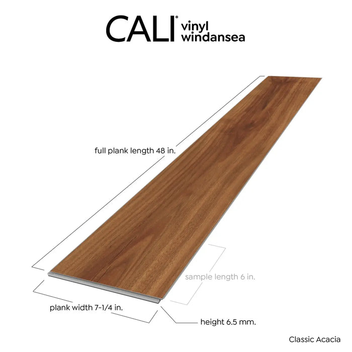 CALI Floors - Windansea Collection - 7.25 in. x 48 in. SPC Flooring - Classic Acacia Plank View