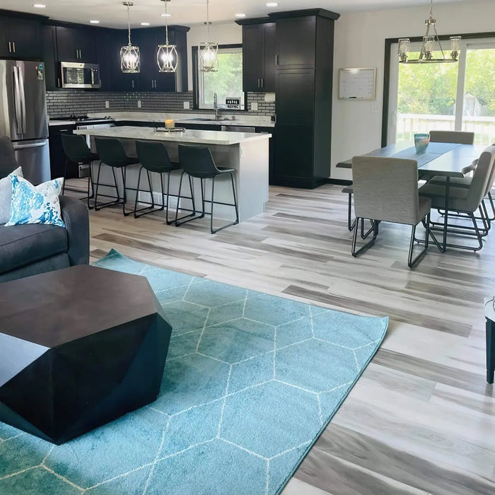 CALI Floors - Windansea Collection - 7.25 in. x 48 in. SPC Flooring - Seascapes Hickory Installed
